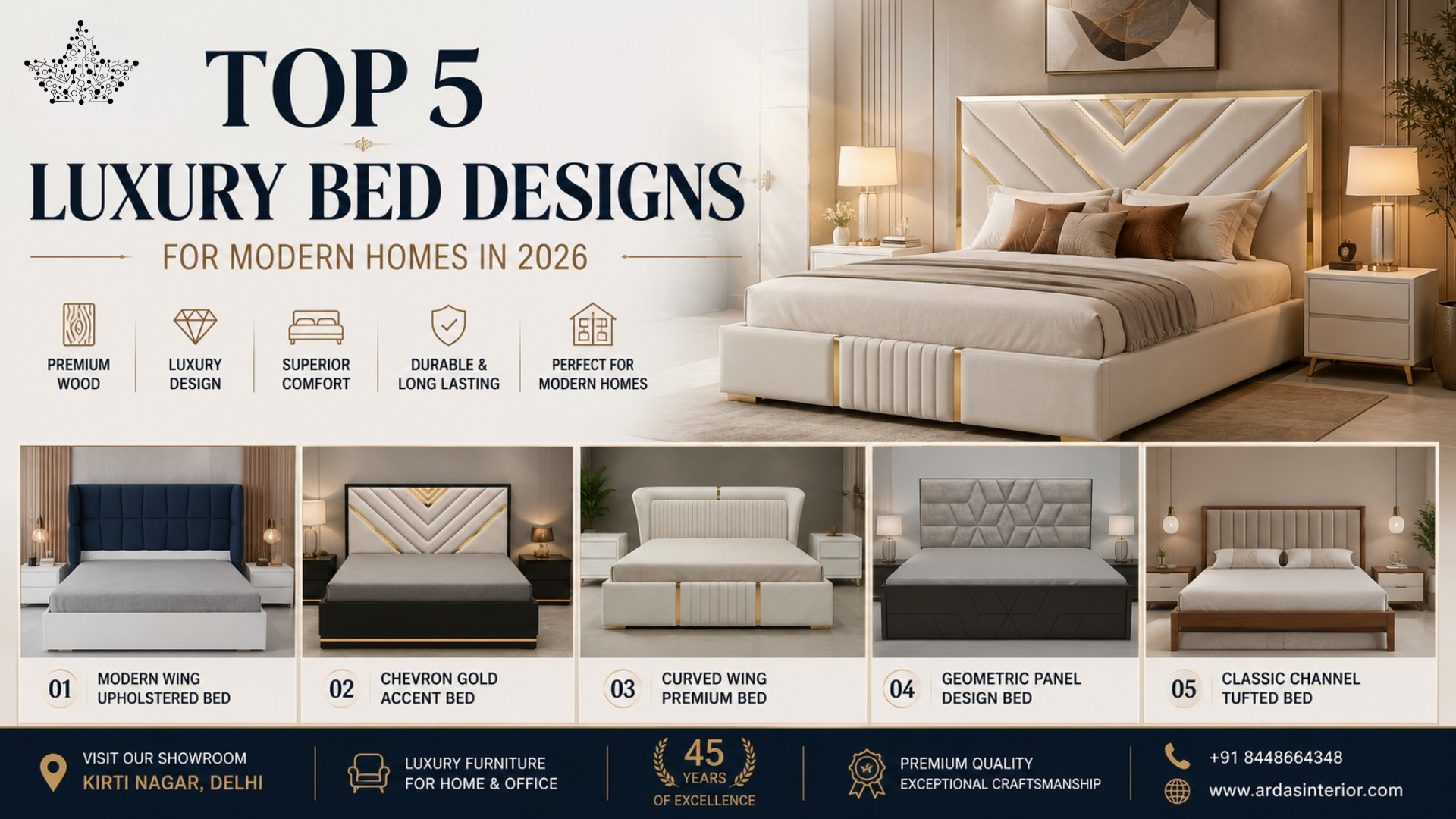 Top 5 Luxury Bed Designs for Modern Homes in 2026