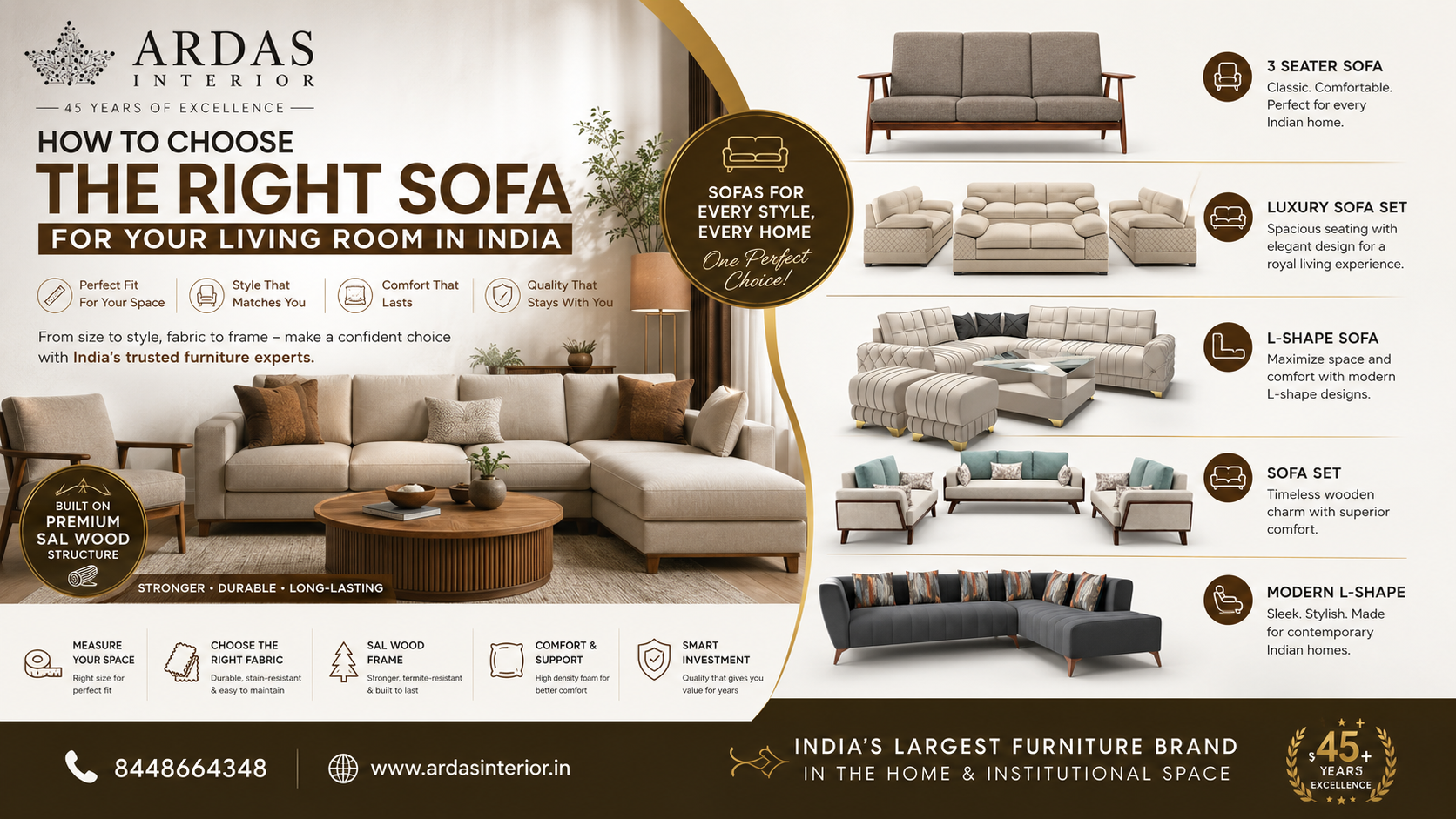 How to Choose the Right Sofa for Your Living Room in India | Ardas Interior