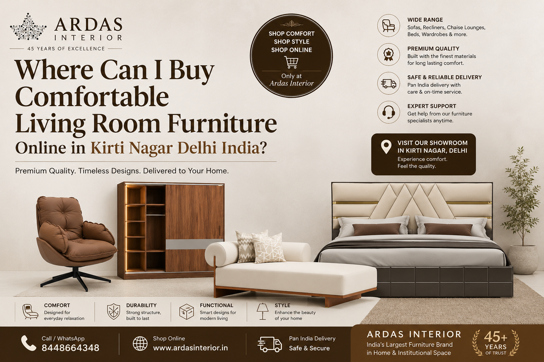 where can I buy comfortable living room furniture online in Kirti Nagar Delhi