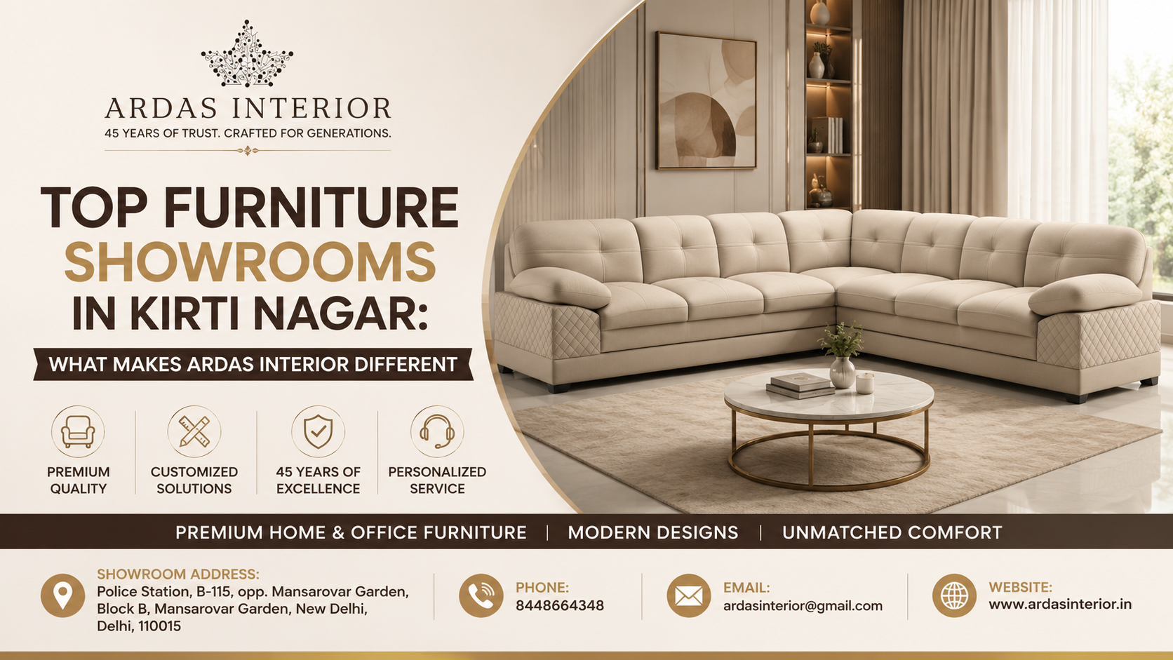 Top Furniture Showrooms in Kirti Nagar