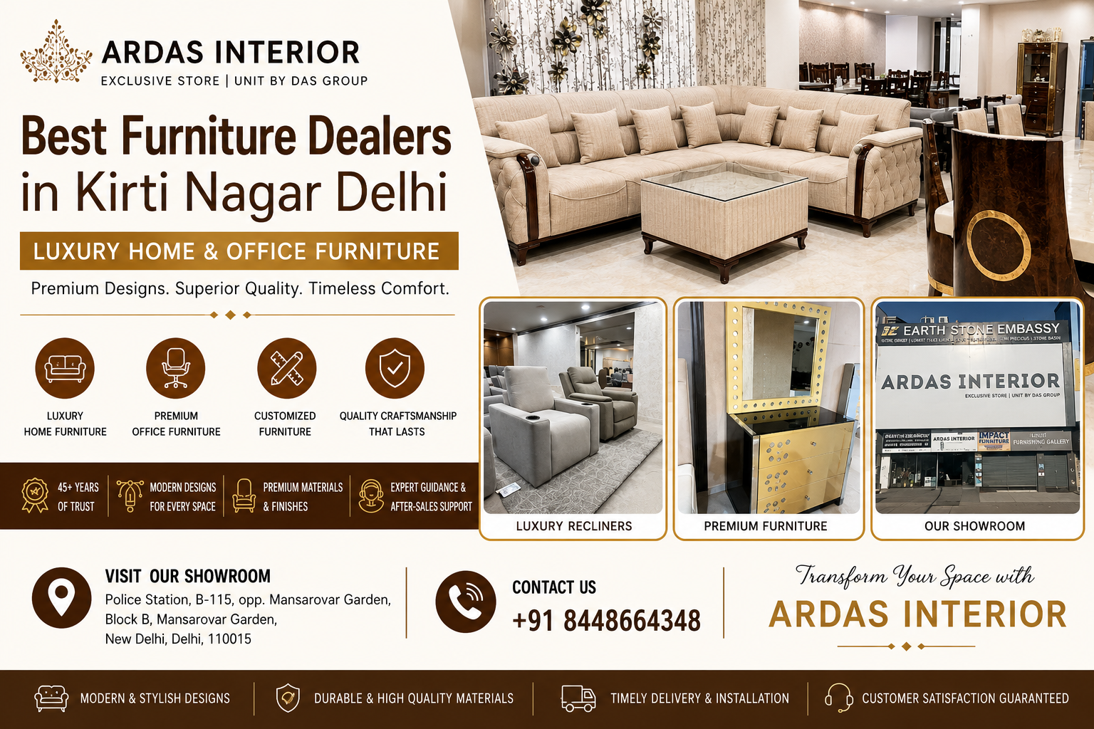 Best Furniture Dealers in Kirti Nagar Delhi India
