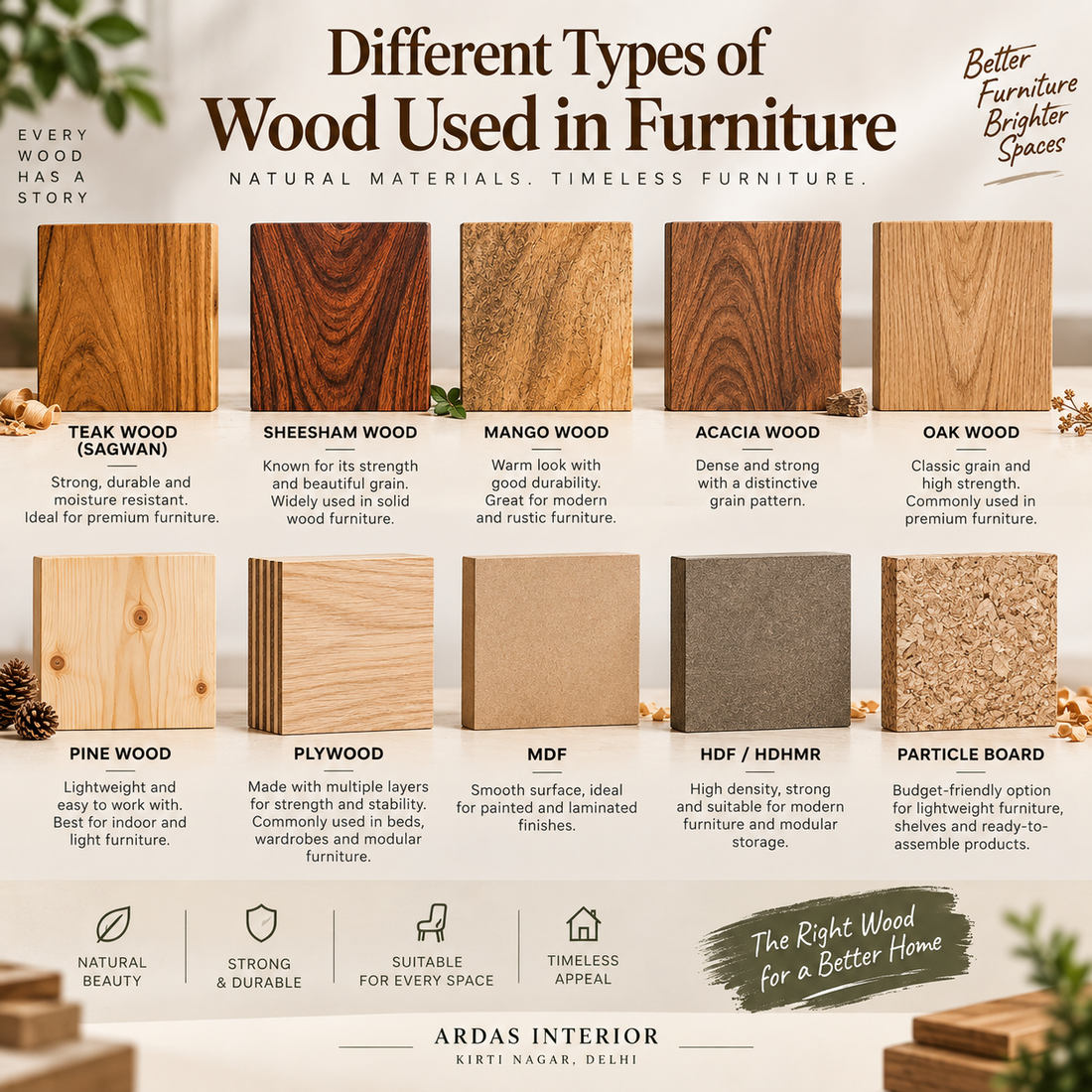 Types of Wood Used in Furniture: A Complete Guide for Your Home