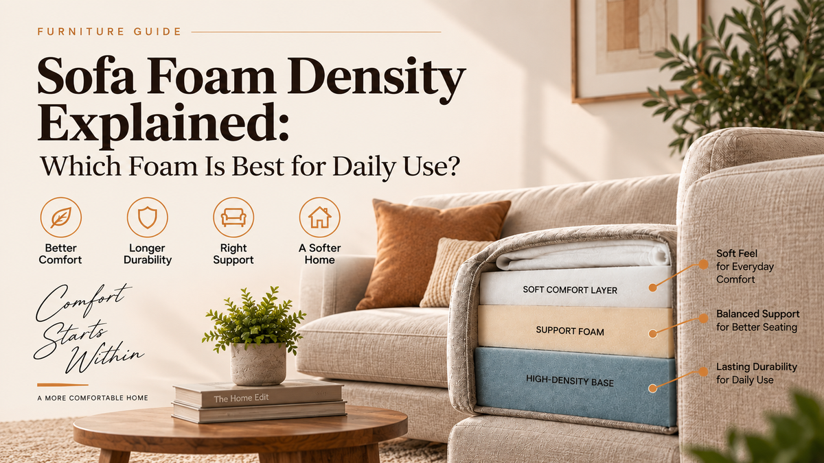 Best Sofa Foam Density in India (28D vs 32D vs 40D Explained)