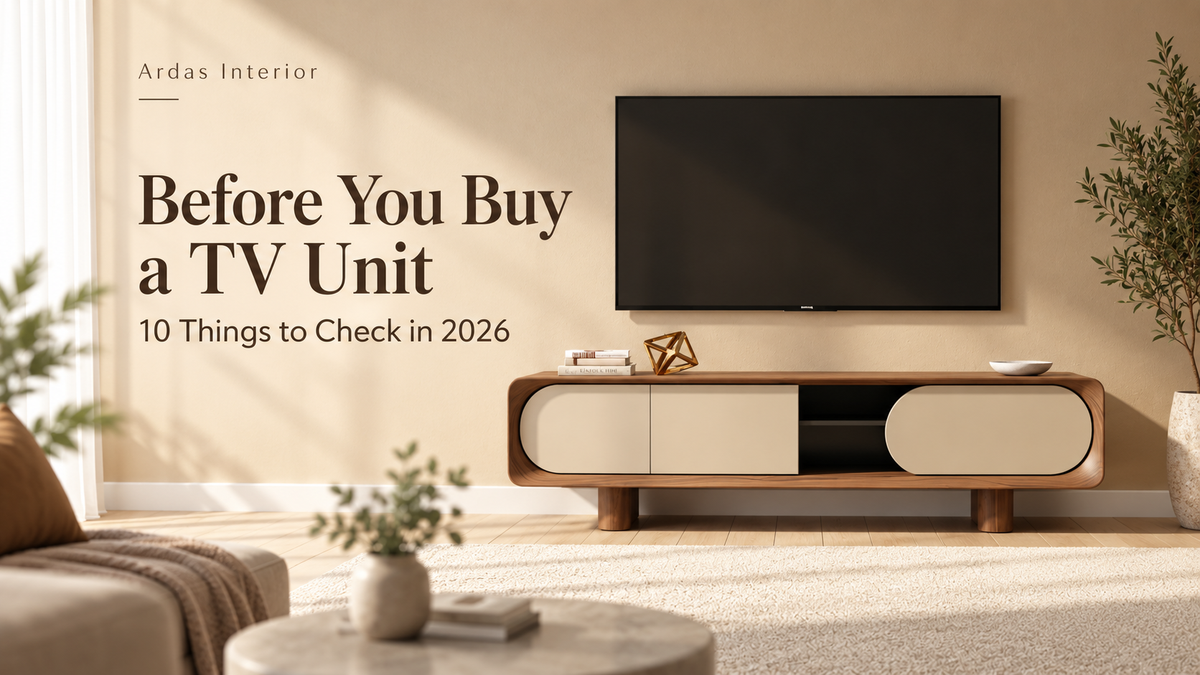 TV unit buying guide 2026 – Ardas Interior Kirti Nagar