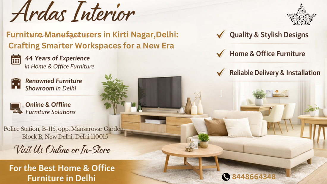 Furniture manufacturers in Kirti Nagar Delhi - Ardas Interior showroom with 44 years of expertise