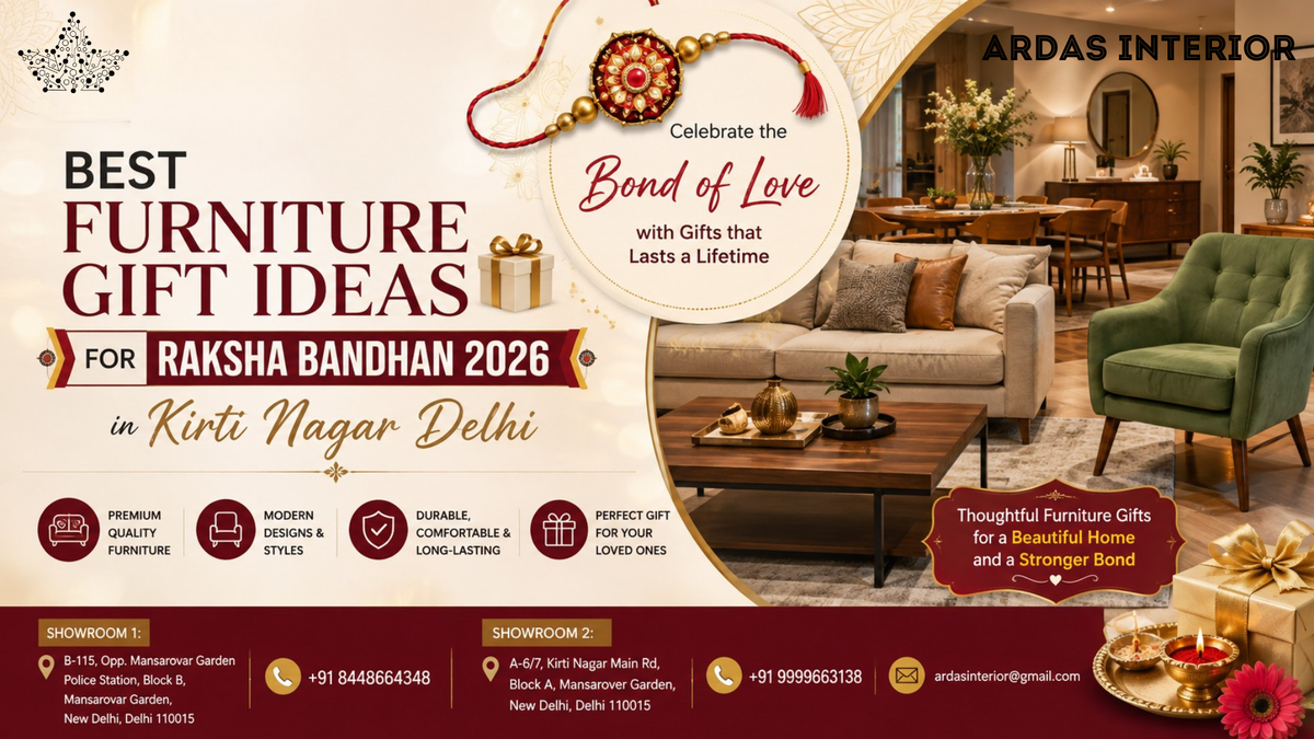 Best Furniture Gift Ideas for Raksha Bandhan 2026 in Kirti Nagar Delhi | Ardas Interior