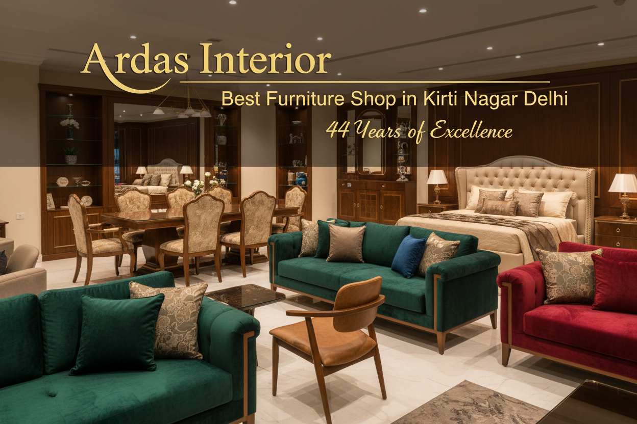 Best furniture shop in Kirti Nagar Delhi - Ardas Interior showroom with 44 years of excellence