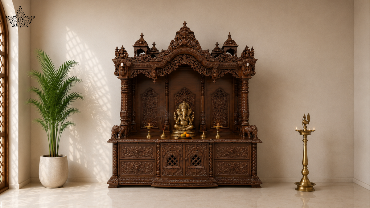 Imperial Carved Wooden Mandir