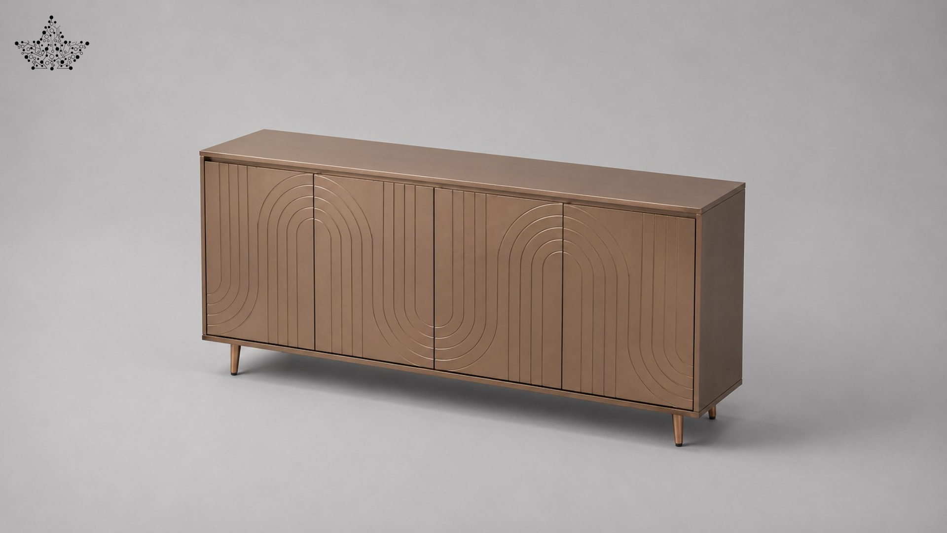 Arc Sideboard – Art Deco 4-Door Storage Cabinet