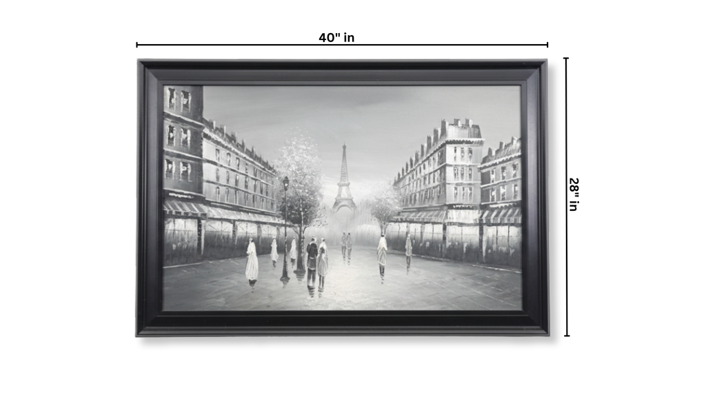 Paris Street Scene | Hand-Painted Wooden Frame