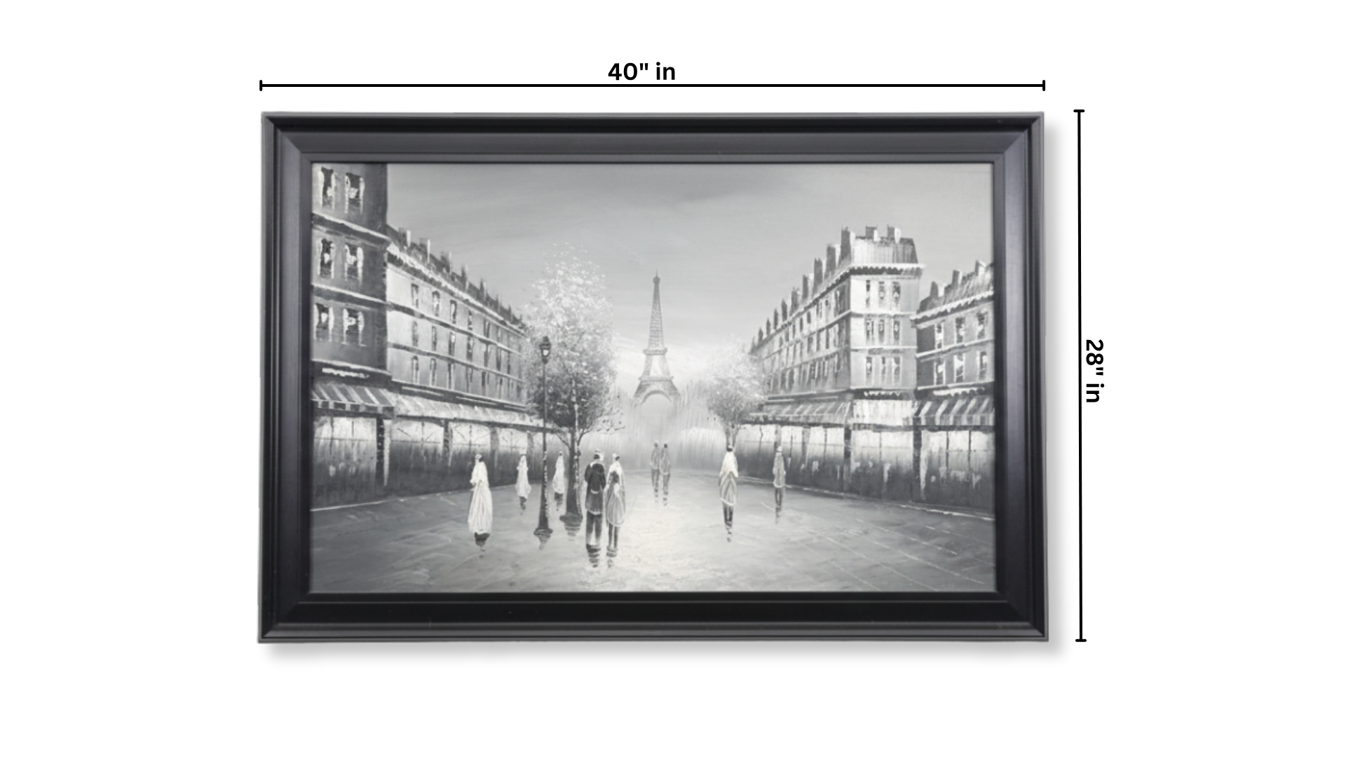 Paris Street Scene | Hand-Painted Wooden Frame