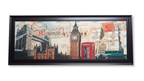 London Icons Vintage Postcard Panoramic Framed Wall Art – 51.5" x 20.2"