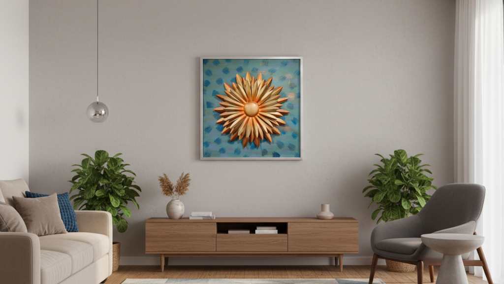 Golden Bloom Framed Wall Art