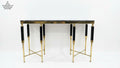 Noir & Gold Console Table with Black Marble Top