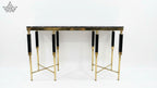 Noir & Gold Console Table with Black Marble Top
