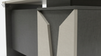 Close-up of a modern furniture piece with geometric design