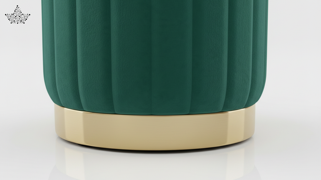 Luxe Velvet Channel Ottoman – Emerald Green