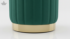 Luxe Velvet Channel Ottoman – Emerald Green