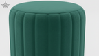 Luxe Velvet Channel Ottoman – Emerald Green