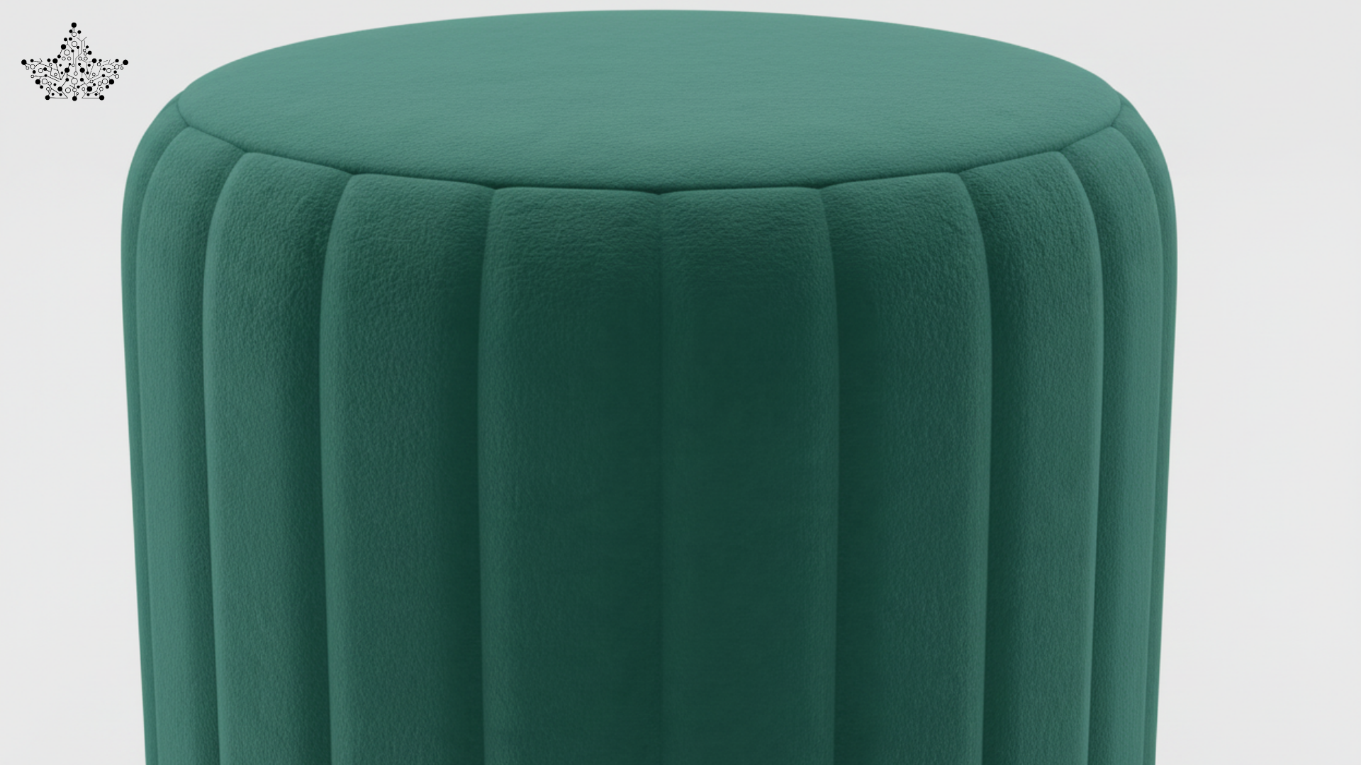 Luxe Velvet Channel Ottoman – Emerald Green