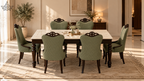 Emerald Court 6-Seater Marble Dining Set