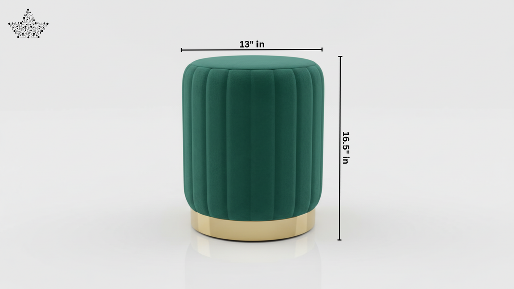 Luxe Velvet Channel Ottoman – Emerald Green
