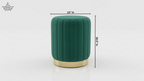 Luxe Velvet Channel Ottoman – Emerald Green