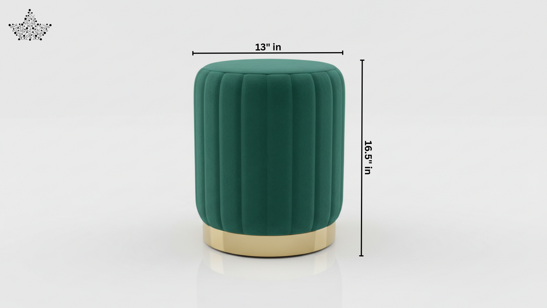 Luxe Velvet Channel Ottoman – Emerald Green
