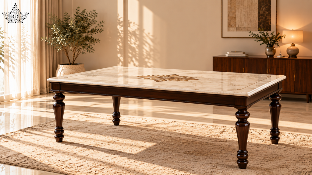 Emerald Court 6-Seater Marble Dining Set