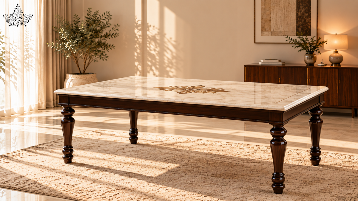 Emerald Court 6-Seater Marble Dining Set
