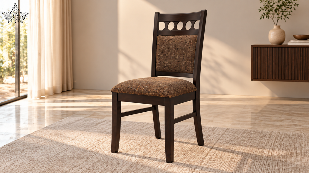 Terra Mosaic 4-Seater Dining Set – Dark Walnut & Stone Inlay
