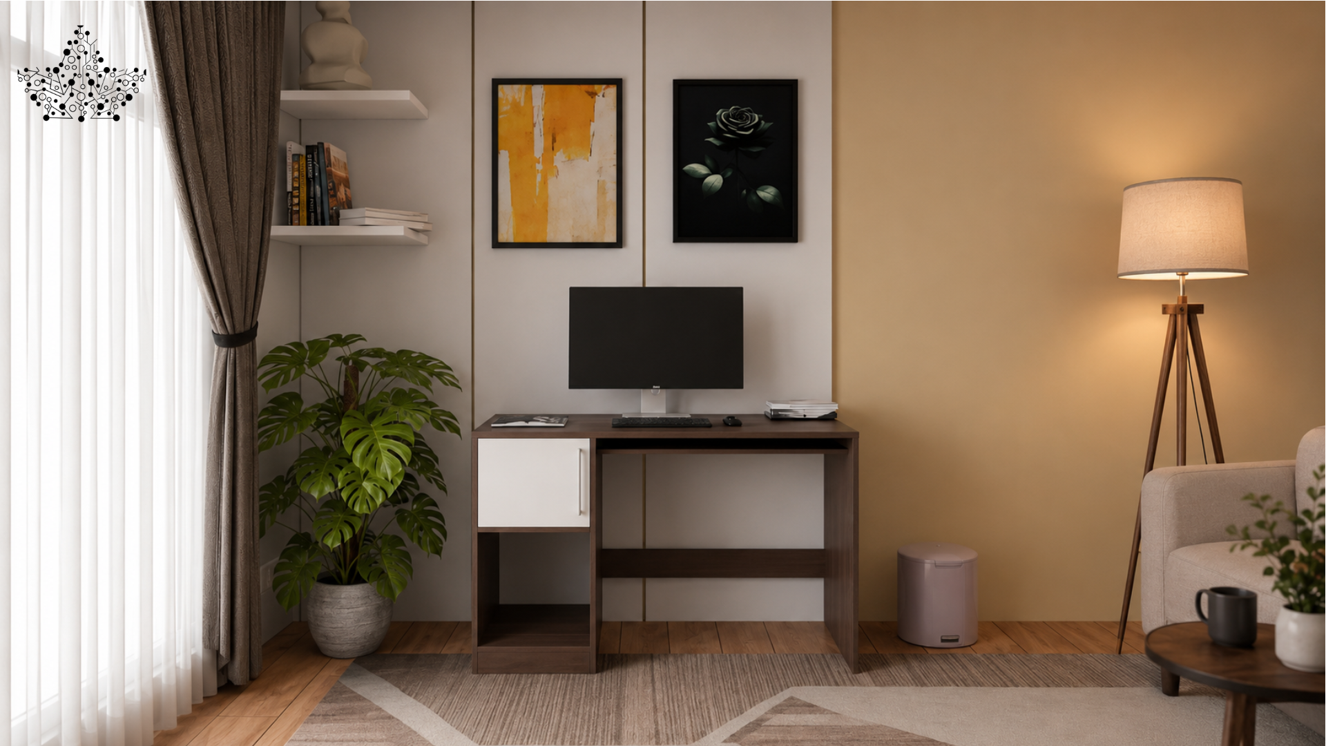 Prism Multipurpose Study Table | Moldau Accacia Finish