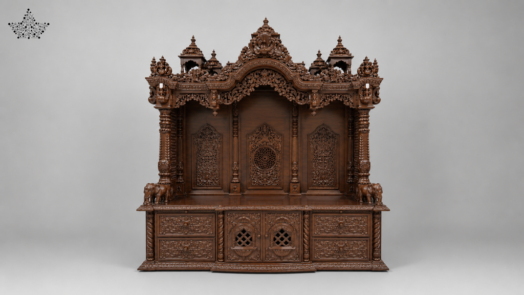 Imperial Carved Wooden Mandir