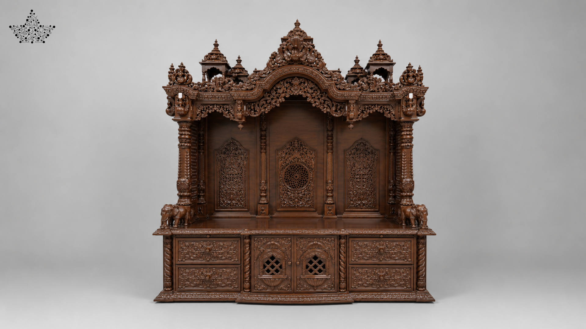 Imperial Carved Wooden Mandir