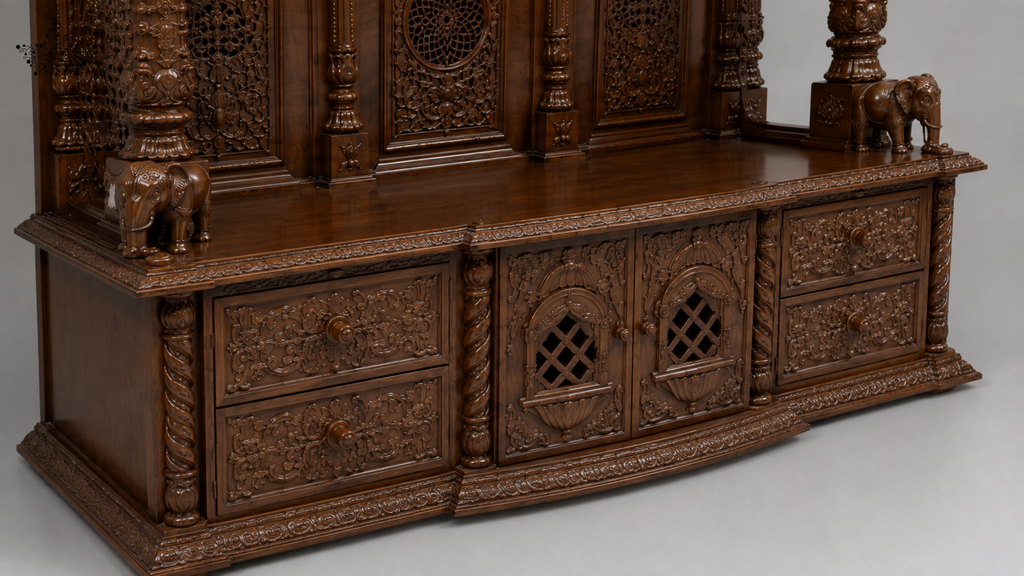 Imperial Carved Wooden Mandir