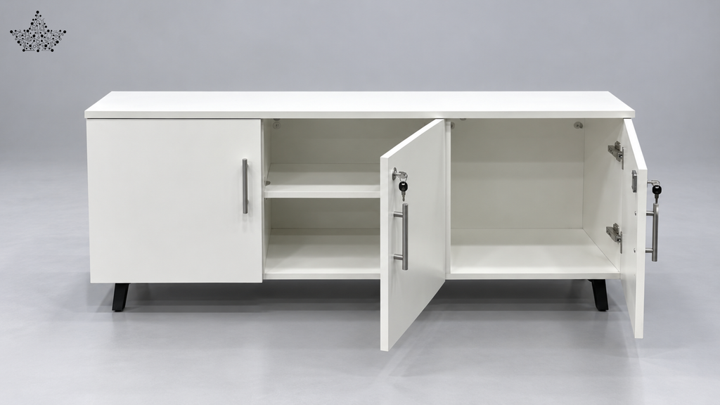 Linear White Storage Unit