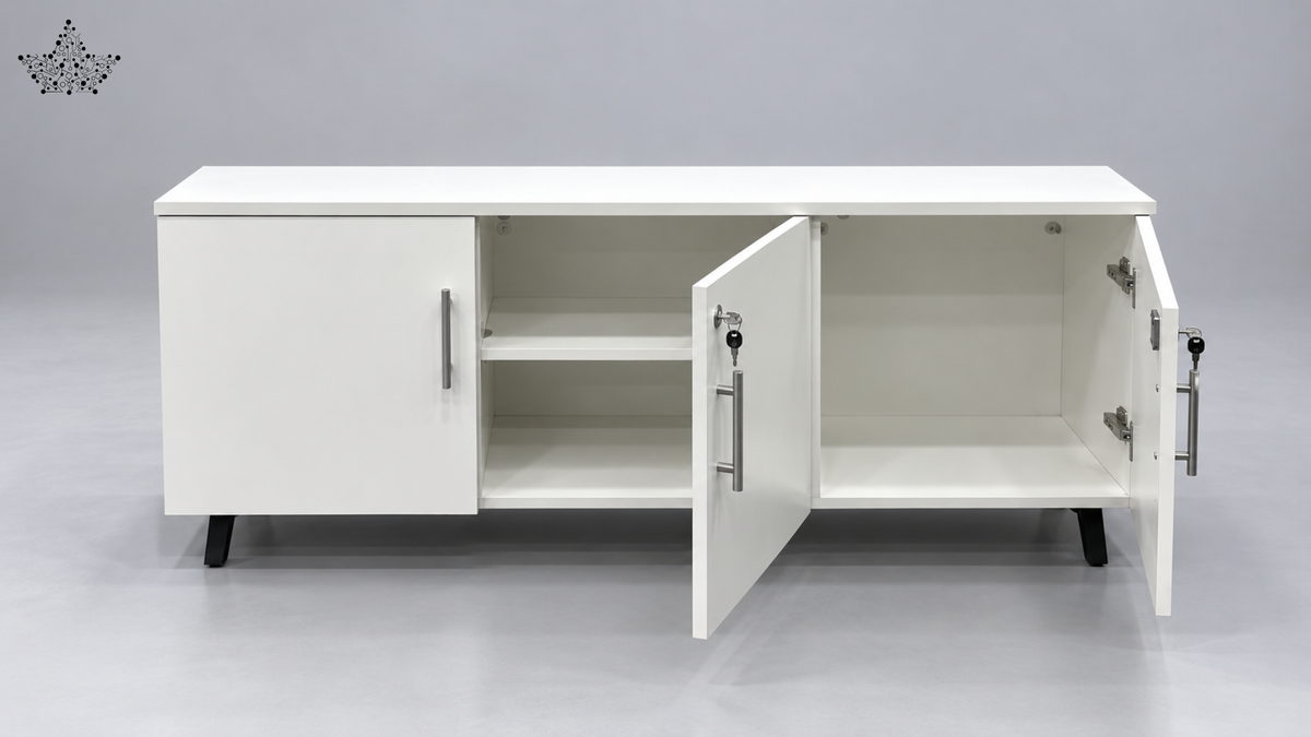 Linear White Storage Unit