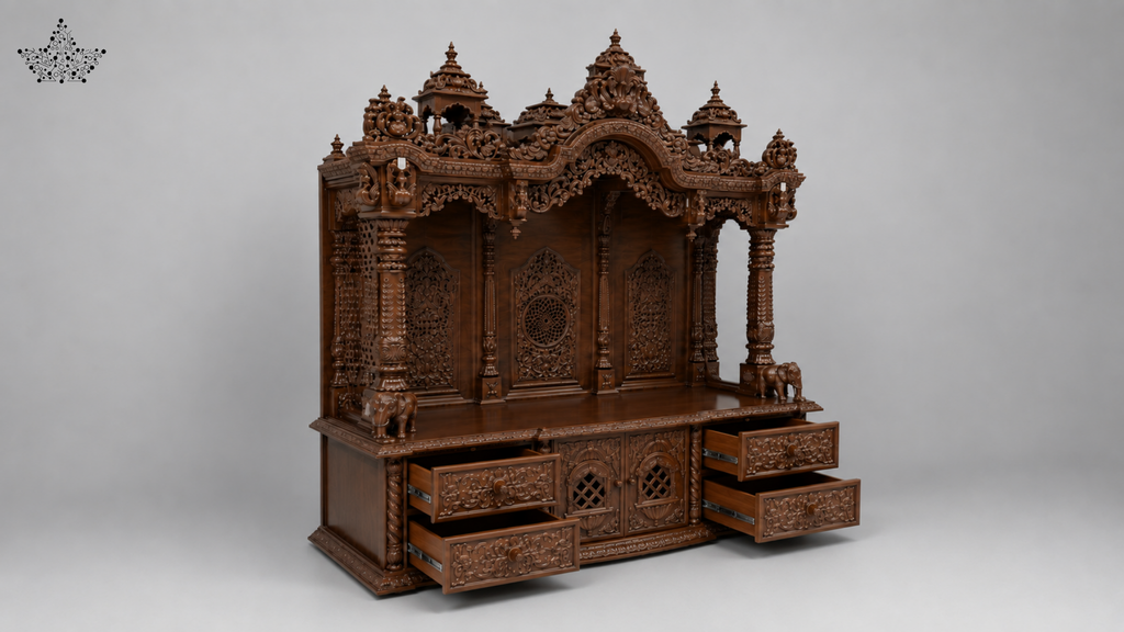 Imperial Carved Wooden Mandir