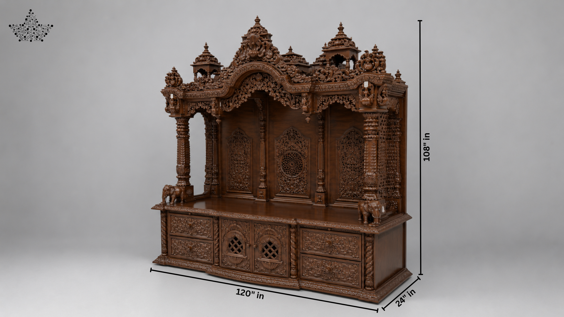 Imperial Carved Wooden Mandir