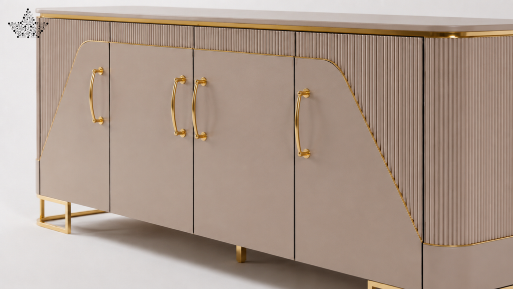 Luxe Gloss Sideboard - Mocha & Gold (6 ft.)