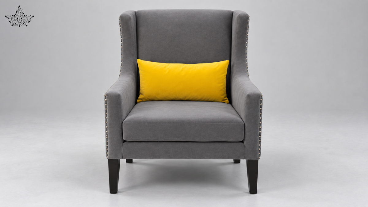 Ardas Crown Grey Accent Chair