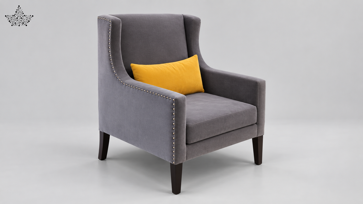 Ardas Crown Grey Accent Chair