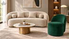 Ardas Emerald Curve Accent Chair