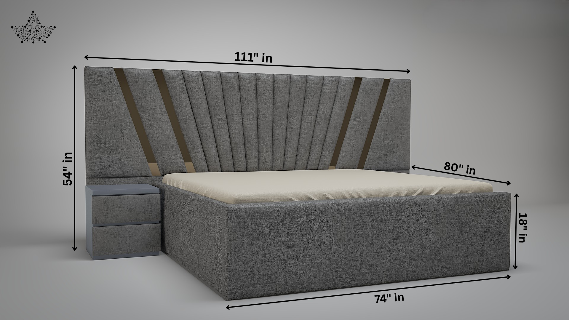 Big Luxury Upholstered Bed | Ardas Interior