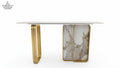 Marble Panel Console Table with White Top – 55" x 16" x 31.5"
