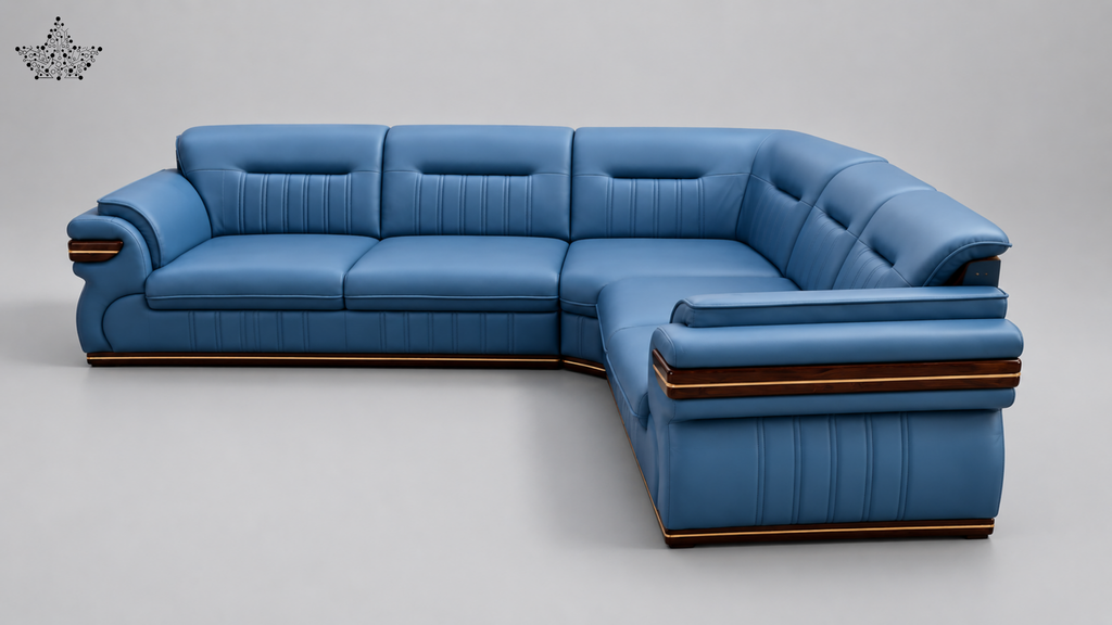 Monarch Blue L Shape Sofa