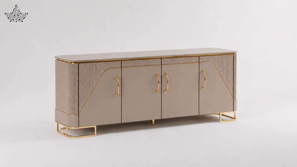 Luxe Gloss Sideboard - Mocha & Gold (6 ft.)
