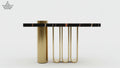 Organ Pipe Console Table with Black Marble Top