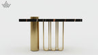 Organ Pipe Console Table with Black Marble Top