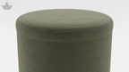 Scallop Arch Velvet Ottoman – Olive Green